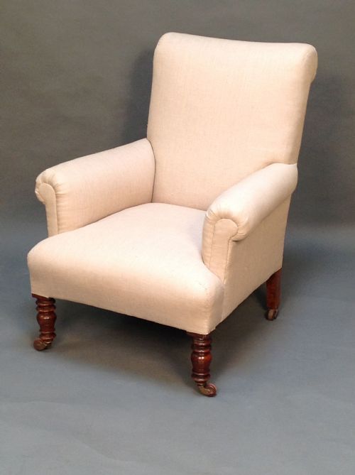 19thc. Walnut Legged Armchair
with Turned Legs