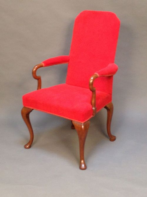 19thc. Walnut Armchair with Cabriole Legs