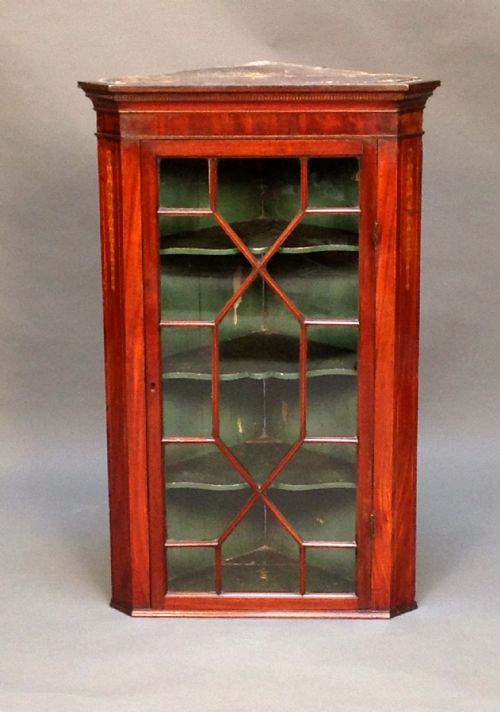 Mahogany Multi Paned Glazed Corner Cupboard C1810
