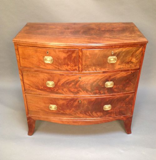 19thc. Mahogany Bow Fronted Chest of Drawers