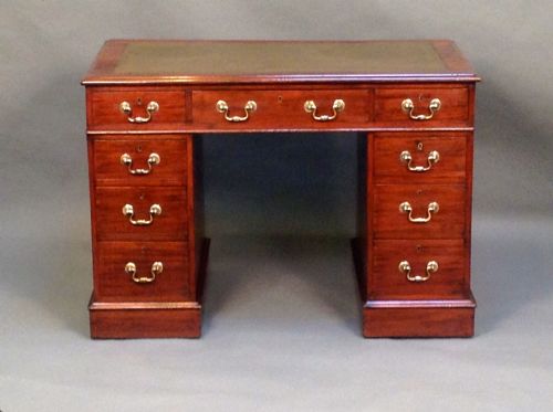 A 19thc. Mahogany Twin Pedestal Desk