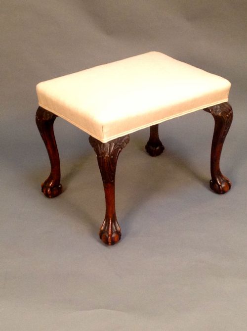 19thc. Walnut Stool with Carved Legs & Ball & Claw
feet