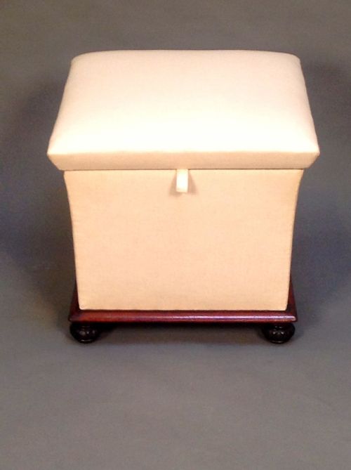 19thc. Mahogany Box Ottoman