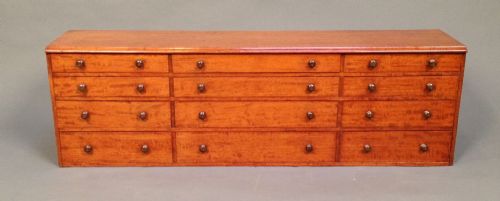 19thc. Gillows Style Rack of 12 Graduated Drawers