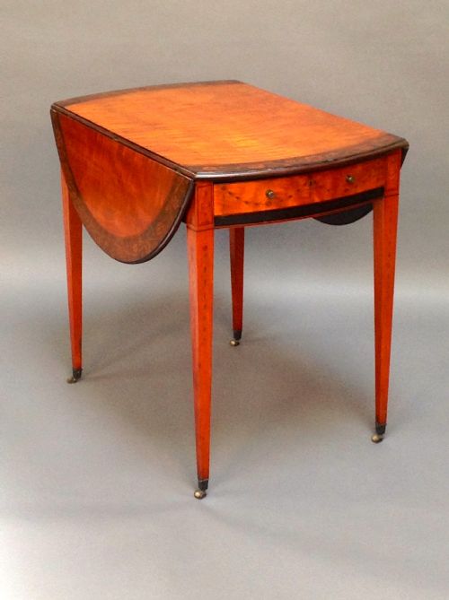 Late 18thc. Satinwood & Inlaid Pembroke Table