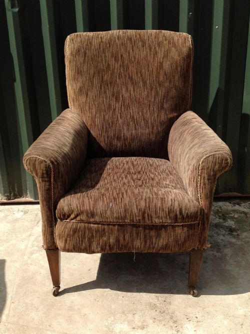 Late 19thc. Mahogany Upholstered Armchair