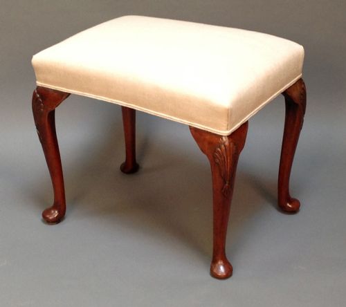 19thc. Walnut Pad Foot Stool