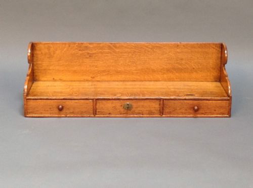 19thc. Oak 3 Drawer Book Trough