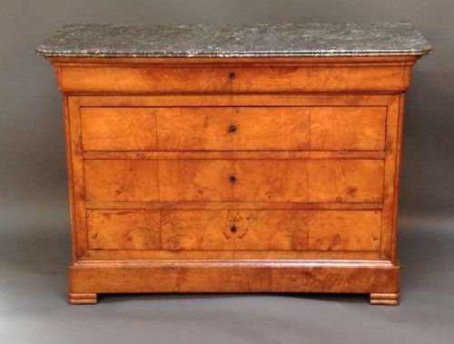 19thc French Honey Elm Commode Chest of Drawers