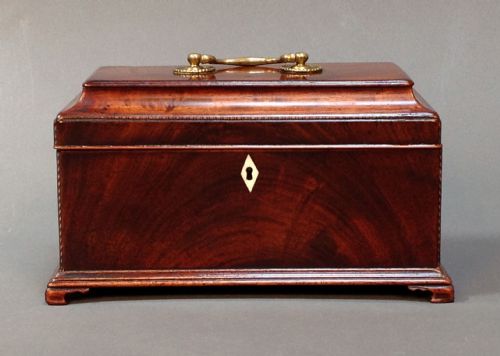 Late 18thc. Mahogany Tea Caddy