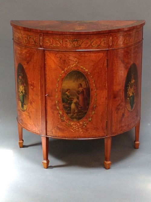 Satinwood  & Decoration Bow Side Cabinet