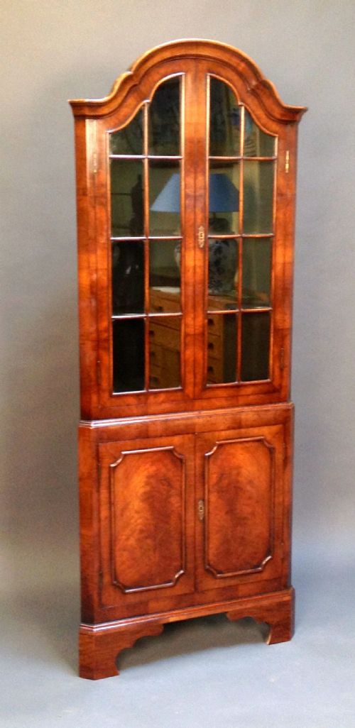 Early 20thc. Walnut Corner Cupboard