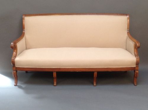 19thc. Walnut Scroll Armed 3 Seater Sofa