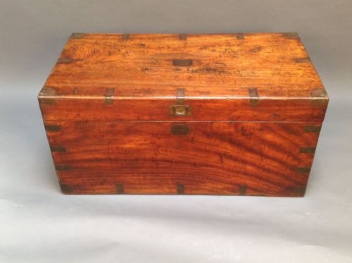 A Large Camphor Wood & Brass Bound Chest/coffee Table