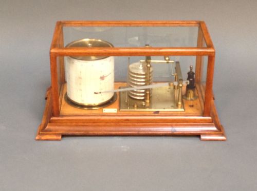 Short & Mason 7 Day Barograph in Oak Case with Stand