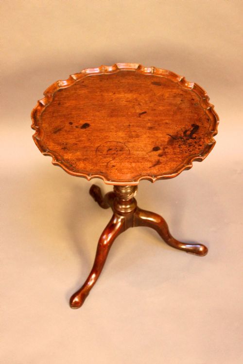 George III Mahogany Pie Crust Tripod Of
small Proportions
