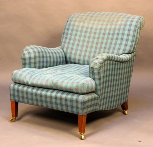 19thc. Howard Armchair with Tapered Legs