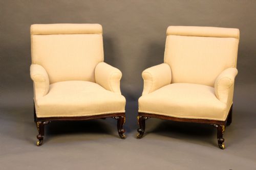 Pair of 19thc. Walnut Armchairs