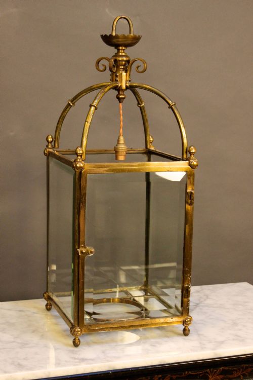 A Very Fine 19thc Brass Hanging Lantern