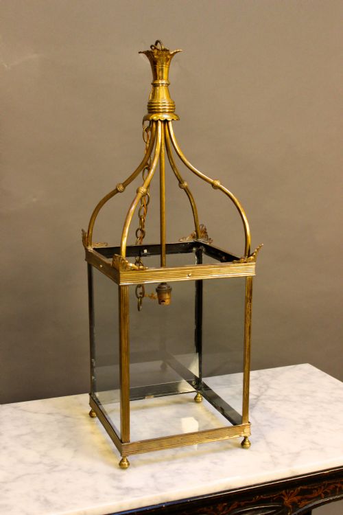 A 19thc. Brass Hanging Lantern