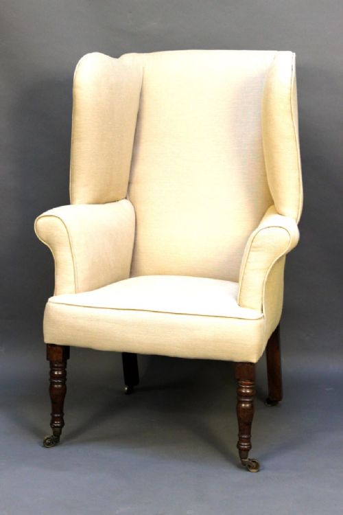 19th C Mahogany Wing Armchair