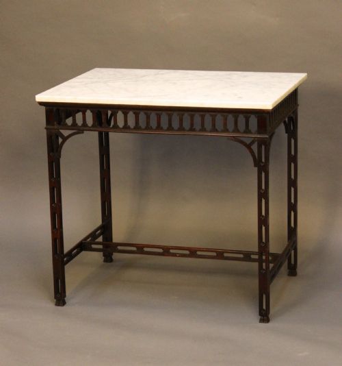19thc Mahogany Marble Topped Table