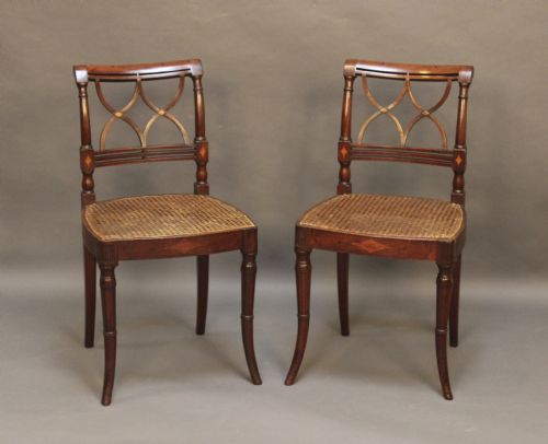 Pair of Regency Carved Side Chairs