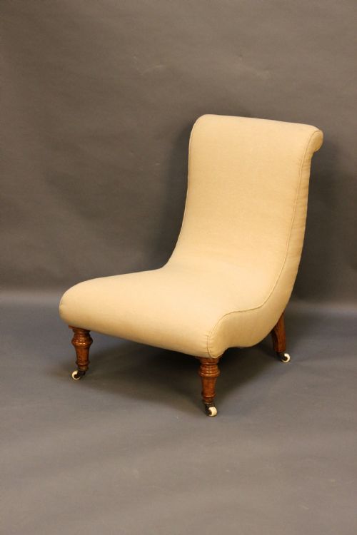 19thc Walnut Slipper/nursing Chair