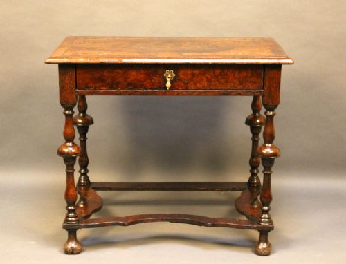 18thc Walnut Inlaid Side Table.