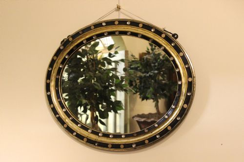 Late 19th C Irish Ebonized and Gilded Mirror