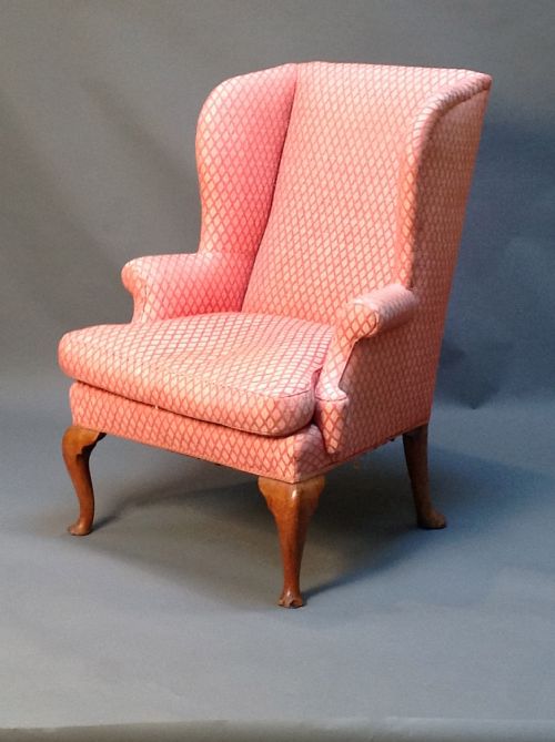 A Late 18thc Cabriole Legged Walnut Wing Armchair