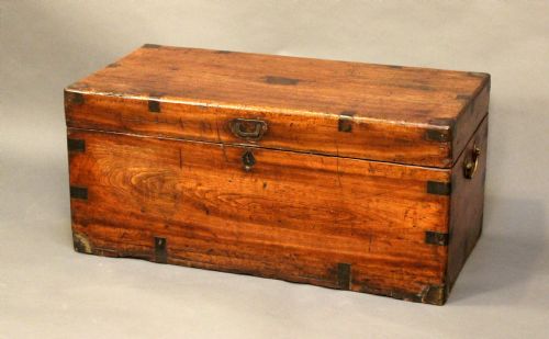 A Brass Bound Camphor Wood Travelling Chest