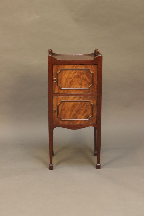 A 19thc Mahogany Tray Top Bedside Cabinet