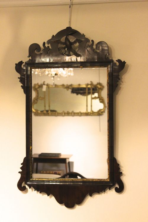 19thc Mahogany Fret Work Mirror