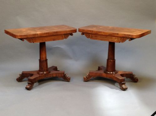 An Excellent Pair of Regency Rosewood Card Tables