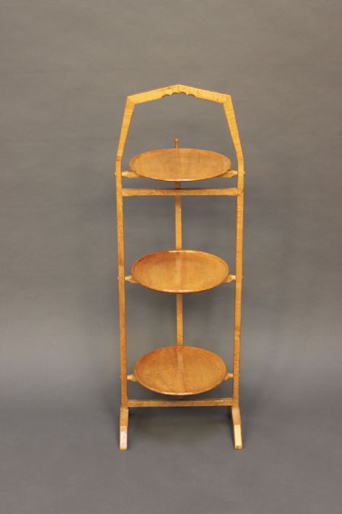 Early 19thc Birds Eye Maple Cake Stand