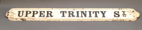 19thc Cast Iron Street Sign “Upper Trinity Street”