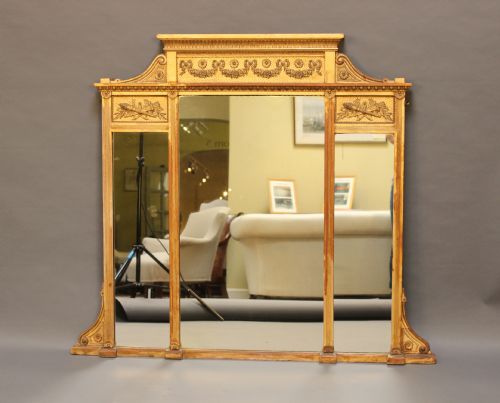 19thc Gilt Over Mantle Mirror