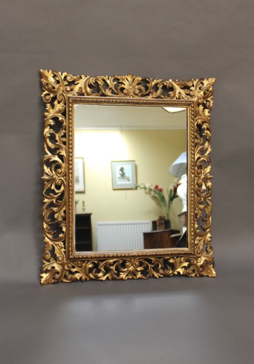 19thc Florentine Gilt Wood Mirror