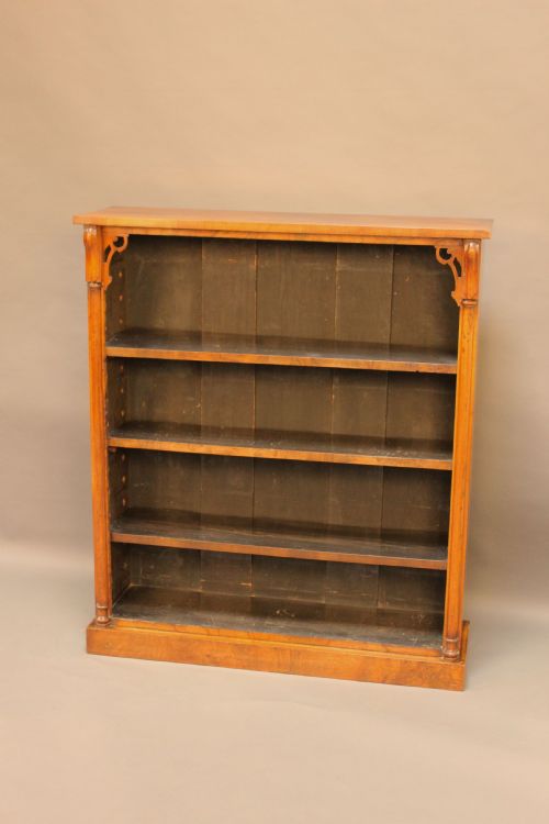 19thc Walnut Open Bookcase