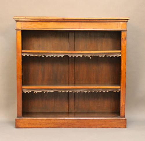 19thc Walnut Open Bookcase