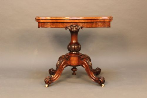 A Mid 19thc Walnut Card Table