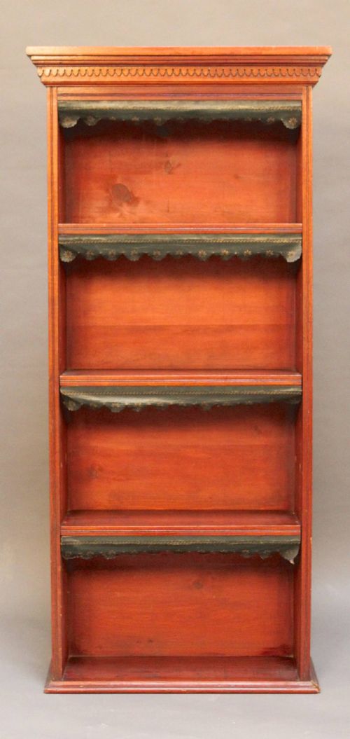A Late 19thc Narrow Open Mahogany Bookcase
