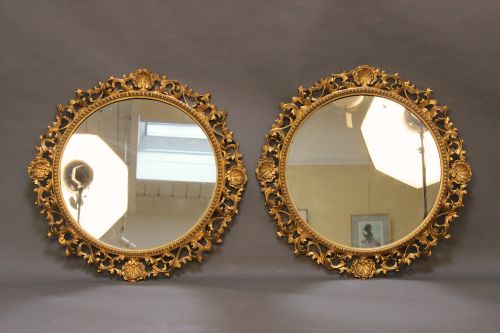 Pair of 19thc Gilt Wood Mirrors
