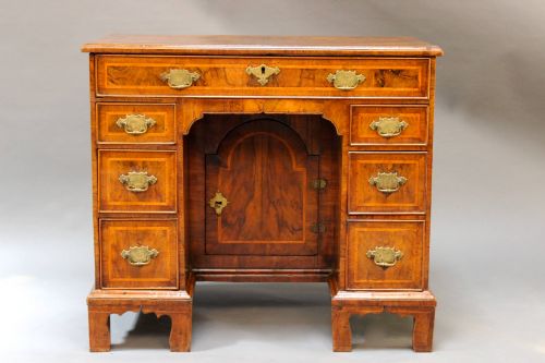 George II Walnut Kneehole Desk