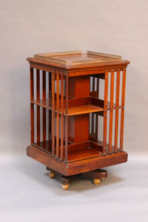 A Late 19thc Mahogany Revolving Bookcase