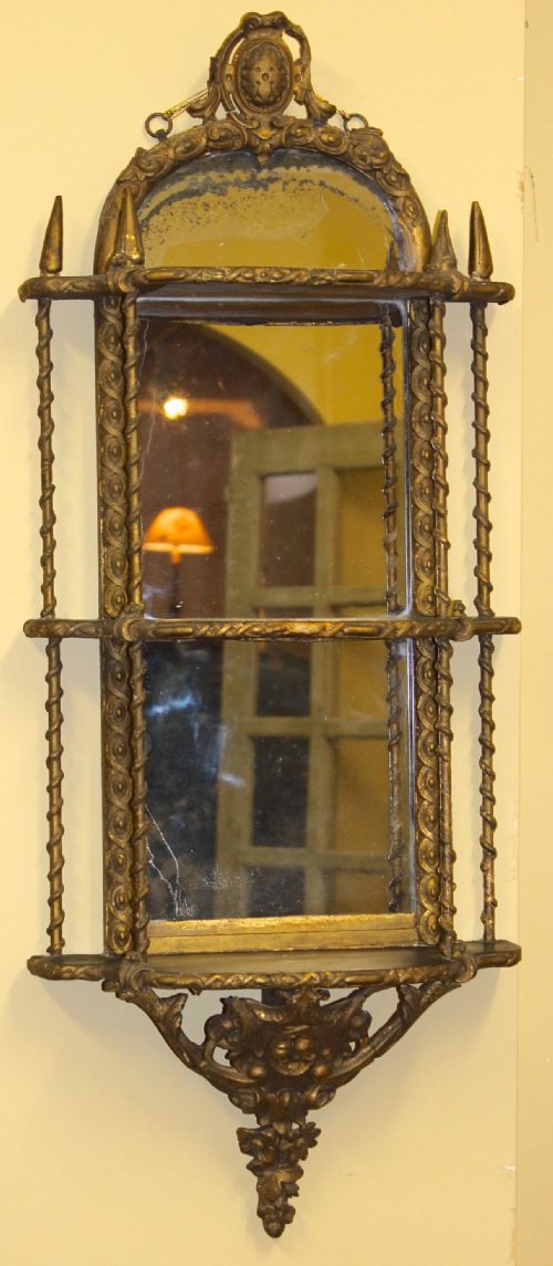 19thc Three Tiered Gilt Mirror