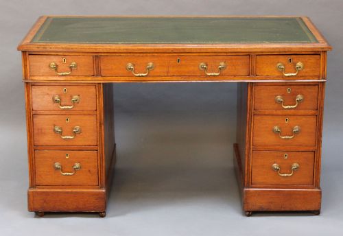 Late 19thc Mahogany Pedestal Desk
