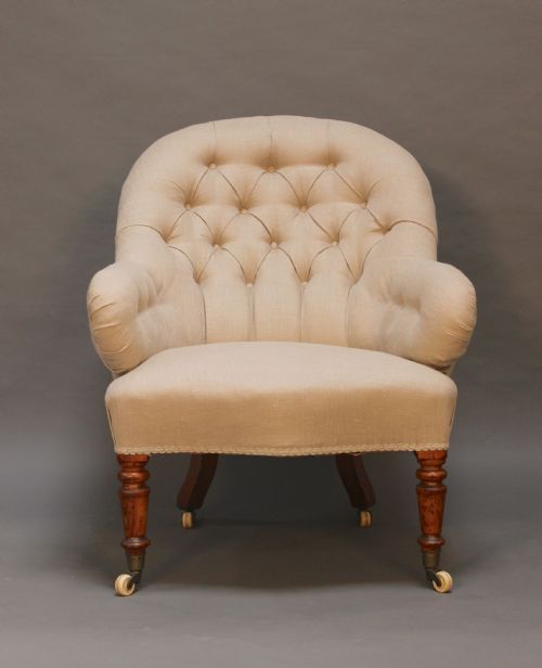 A Victorian Button Backed Armchair