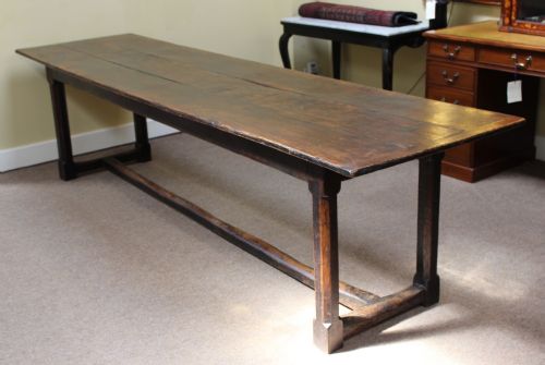 Late 18thc Elm and Oak Refectory Table